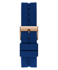Guess Libra Crystals Blue Dial Blue Silicone Strap Watch For Women - GW0618L2