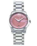 Gucci G Timeless Pink Dial Silver Steel Strap Watch For Women - YA126524