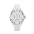 Chanel J12 Quartz Diamonds White Dial White Steel Strap Watch for Women - J12 H3110