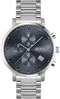 Hugo Boss Integrity Blue Dial Silver Steel Strap Watch for Men - 1513779