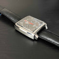 Tag Heuer Monaco Calibre 12 Final Edition Chronograph Grey Dial Black Leather Strap Watch for Men - CAW211J.FC6476
