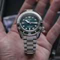 Seiko Prospex GMT Divers Automatic Marine Green Dial Silver Steel Strap Watch For Men - SPB381J1