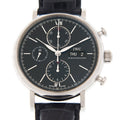 IWC Portofino Chronograph Black Dial Black Leather Strap Watch for Men - IW391029