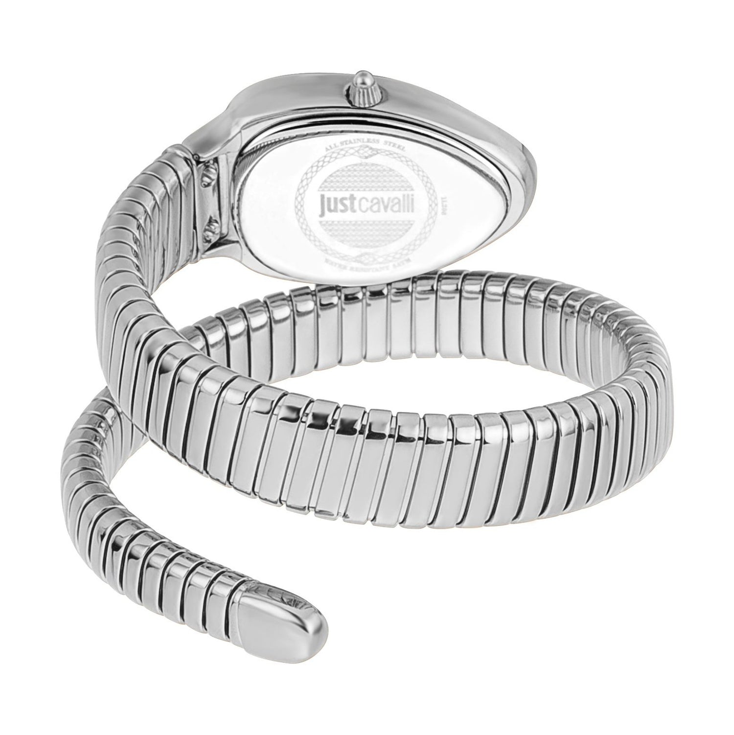 Just Cavalli Serpente Metallica Silver Dial Silver Steel Strap Watch for Women - JC1L208M0015
