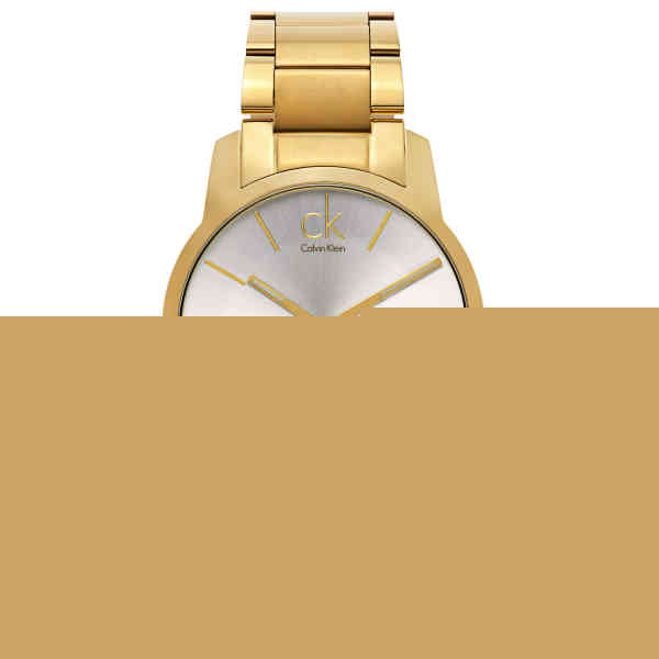 Calvin Klein City Silver Dial Gold Steel Strap Watch for Men - K2G21546