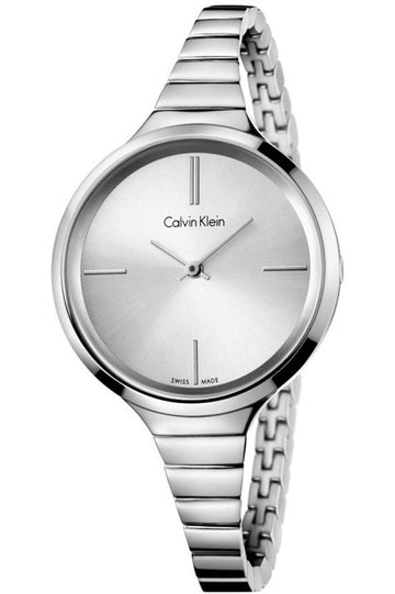 Calvin Klein Lively Silver Dial Silver Steel Strap Watch for Women - K4U23126