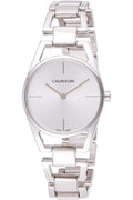Calvin Klein Dainty Silver Dial Silver Steel Strap Watch for Women - K7L23146