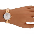 Calvin Klein Authentic White Dial Rose Gold Steel Strap Watch for Women - K8G23646