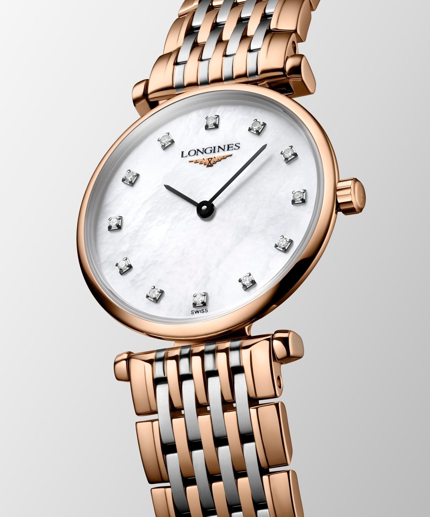 Longines La Grande Classique De Longines Diamonds Mother of Pearl Dial Two Tone Mesh Bracelet  Watch for Women - L4.209.1.97.7
