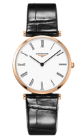 Longines La Grande Classique De Longines White Dial Black Leather Strap Watch for Women - L4.755.1.91.2