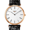 Longines La Grande Classique De Longines White Dial Black Leather Strap Watch for Women - L4.755.1.91.2