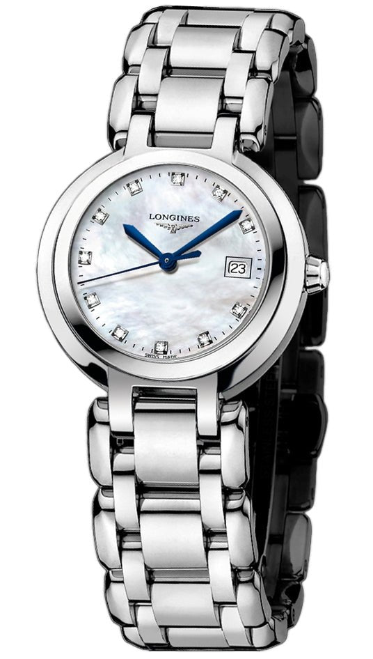 Longines PrimaLuna Mother of Pearl Dial Silver Steel Strap Watch for Women - L8.110.4.87.6