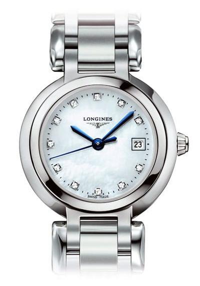 Longines PrimaLuna Mother of Pearl Dial Silver Steel Strap Watch for Women - L8.110.4.87.6