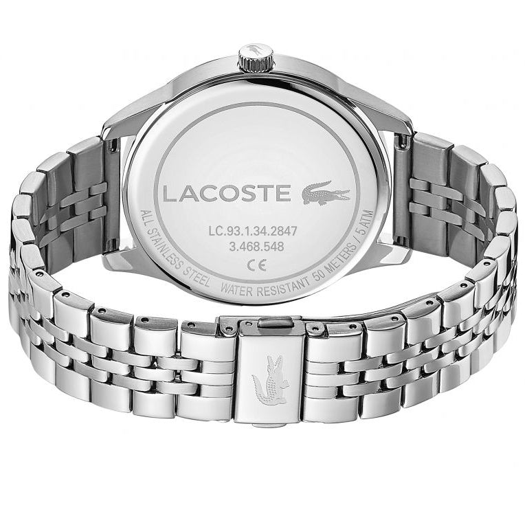 Lacoste Vienna Blue Dial Silver Steel Strap Watch for Men - 2011049
