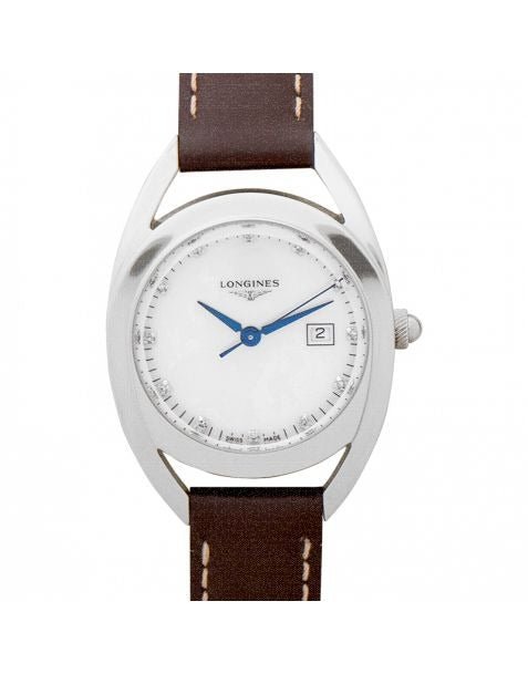 Longines Equestrian Mother of Pearl Dial Brown Leather Strap Watch for Women - L6.136.4.87.2