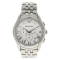 Emporio Armani Velente Chronograph Quartz Silver Dial Silver Steel Strap Watch For Men - AR1702