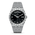 Tudor Royal Automatic Diamonds Black Dial Silver Steel Strap Watch for Men - M28600-0004