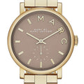 Marc Jacobs Baker Brown Dial Gold Steel Strap Watch for Women - MBM8631