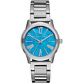 Michael Kors Hartman Quartz Blue Dial Silver Steel Strap Watch For Women - MK3519
