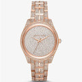 Michael Kors Lauryn Crystals Rose Gold Dial Rose Gold Steel Strap Watch For Women - MK3931