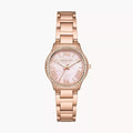 Michael Kors Sage Three-Hand Crystals Mother of Pearl Dial Rose Gold Steel Strap Watch for Women - MK4823