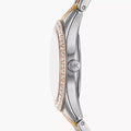 Michael Kors Harlowe Three-Hand Mother of Pearl White Dial Tri Tone Steel Strap Watch for Women - MK4846
