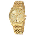 Michael Kors Lexington Chronograph Gold Dial Gold Steel Strap Watch for Women - MK5556