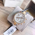 Michael Kors Ritz White Dial Two Tone Steel Strap Watch for Women - MK6474