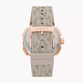 Michael Kors Sidney Chronograph White Dial Beige Leather Strap Watch For Women - MK6949