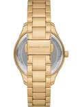 Michael Kors Layton Chronograph Brown Dial Gold Steel Strap Watch For Women - MK7296