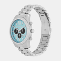 Michael Kors Lexington Chronograph Blue Dial Silver Steel Strap Watch for Men - MK9165