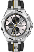 Maurice Lacroix Aikon Chronograph King of the Court Limited Edition Silver Dial Grey Rubber Strap Watch for Men - AI1018-TT030-130-K