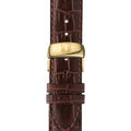 Tissot T Classic Le Locle Automatic Gold Dial Maroon Leather Strap Watch For Men - T41.5.413.73