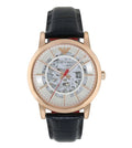 Emporio Armani Meccanico Silver Dial Blue Leather Strap Watch For Men - AR60009