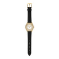 Michael Kors Harlowe Analog White Dial Black Leather Strap Watch For Women - MK2988