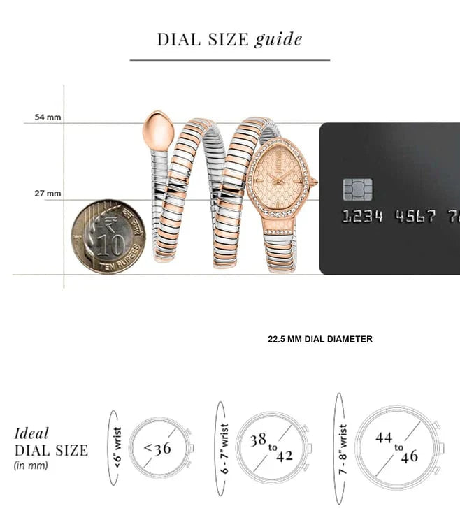 Just Cavalli Carezza Rose Gold Dial Two Tone Steel Strap Watch for Women - JC1L372M0065