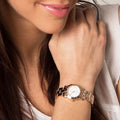 Marc Jacobs Amy White Dial Rose Gold Steel Strap Watch for Women - MBM3077