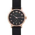 Marc Jacobs Baker Black Dial Black Leather Strap Watch for Women - MBM8633
