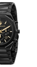 Maserati Stile Chronograph Black Dial Black Steel Strap Watch For Men - R8873642005