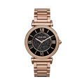Michael Kors Catlin Black Diamonds Dial Rose Gold Steel Strap Watch for Women - MK3356