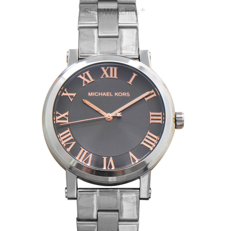 Michael Kors Norie Grey Dial Silver Stainless Steel Strap Watch for Women - MK3559