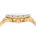 Michael Kors Everest Chronograph Blue Dial Gold Steel Strap Watch For Women - MK6971