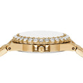 Michael Kors Lennox Quartz Green Dial Gold Steel Strap Watch For Women - MK7395