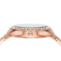 Michael Kors Lilane Three Hand Mother of Pearl White Dial Rose Gold Steel Strap Watch For Women - MK4557