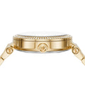 Michael Kors Parker Analog Crystals Gold Dial Gold Steel Strap Watch For Women - MK7283