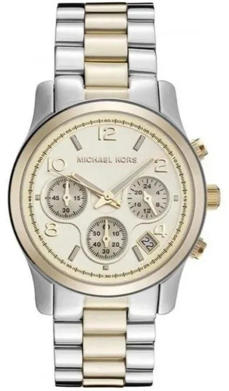 Michael Kors Runway Gold Dial Two Tone Steel Strap Watch for Women - MK5137