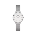 Daniel Wellington Classic Petite Sterling White Dial Silver Mesh Bracelet Watch for Women - DW00100442