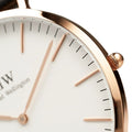 Daniel Wellington Classic Sheffield White Dial Black Leather Strap Watch for Women - DW00100036