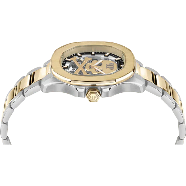 Philipp Plein High-Conic Automatic Gold Dial Two Tone Steel Strap Watch For Men - PWRAA0323