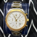 Maserati Stile Chronograph White Dial Two Tone Steel Strap Watch For Men - R8873642009